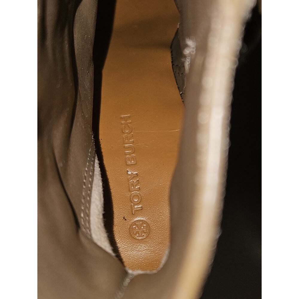 TORY BURCH Leigh 90 MM Lug Sole Booties Tan Women's SZ 7.5 - Picture 10 of 16